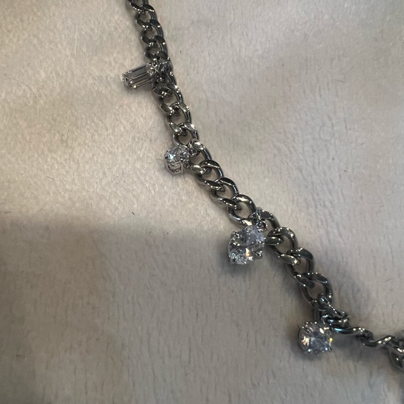 Rhodium-Plated Crystal Charm Necklace, 16-1/2" + 3" extender - Picture 4 of 8